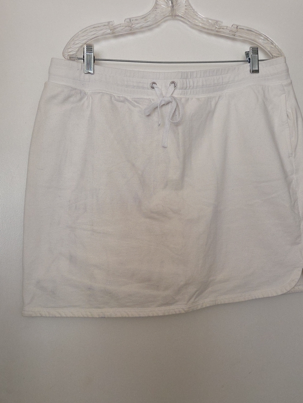 Karen Scott Sport White Drawstring Waist Skort